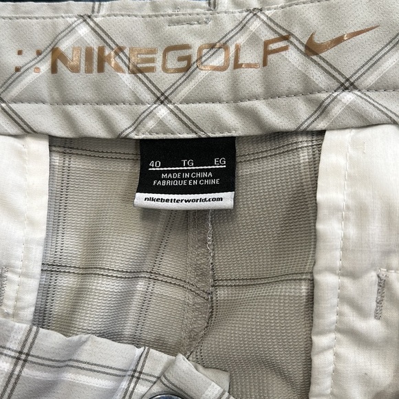 Men’s Nike Golf Gray Plaid Polyester & Spandex Athletic Golf Shorts Size 40 - Picture 6 of 6